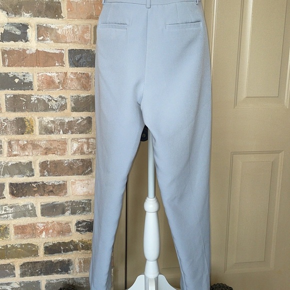B Design Light Fog Blue Gray Tailored Pants Trousers Straight Leg Size 12 - Picture 4 of 12
